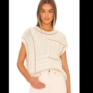 Free People Take The Plunge Oversized Knit Vest Top
